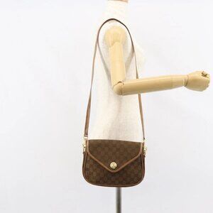 GUCCI GG Canvas Shoulder Bag Beige Gold Auth 156840